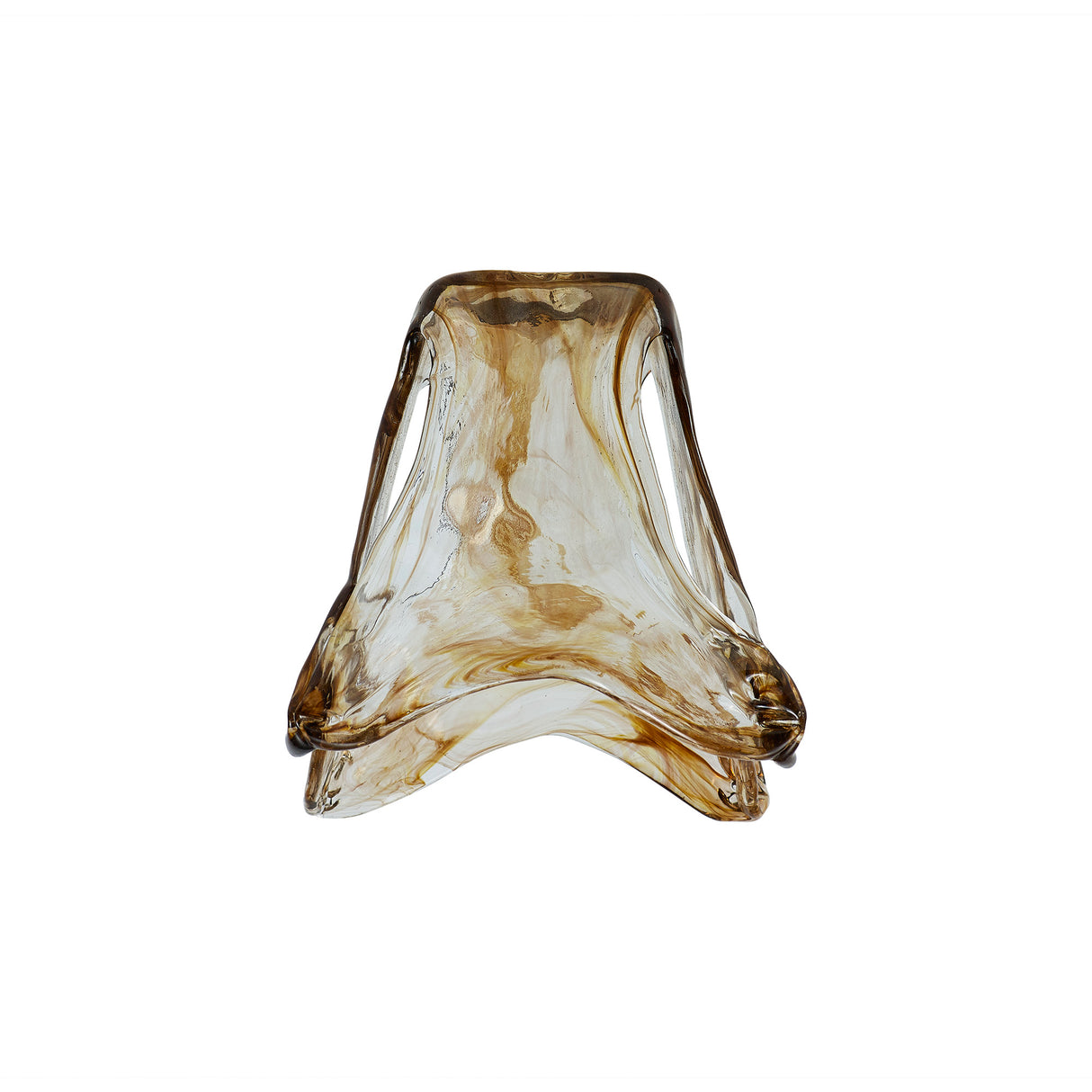 Rae Flower Cloudy Glass Shade (C), Brown / Clear