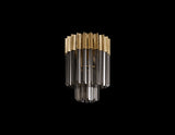 Longhorn 30cm Ceiling Round 3 Light E14, Brass / Smoke Sculpted Glass