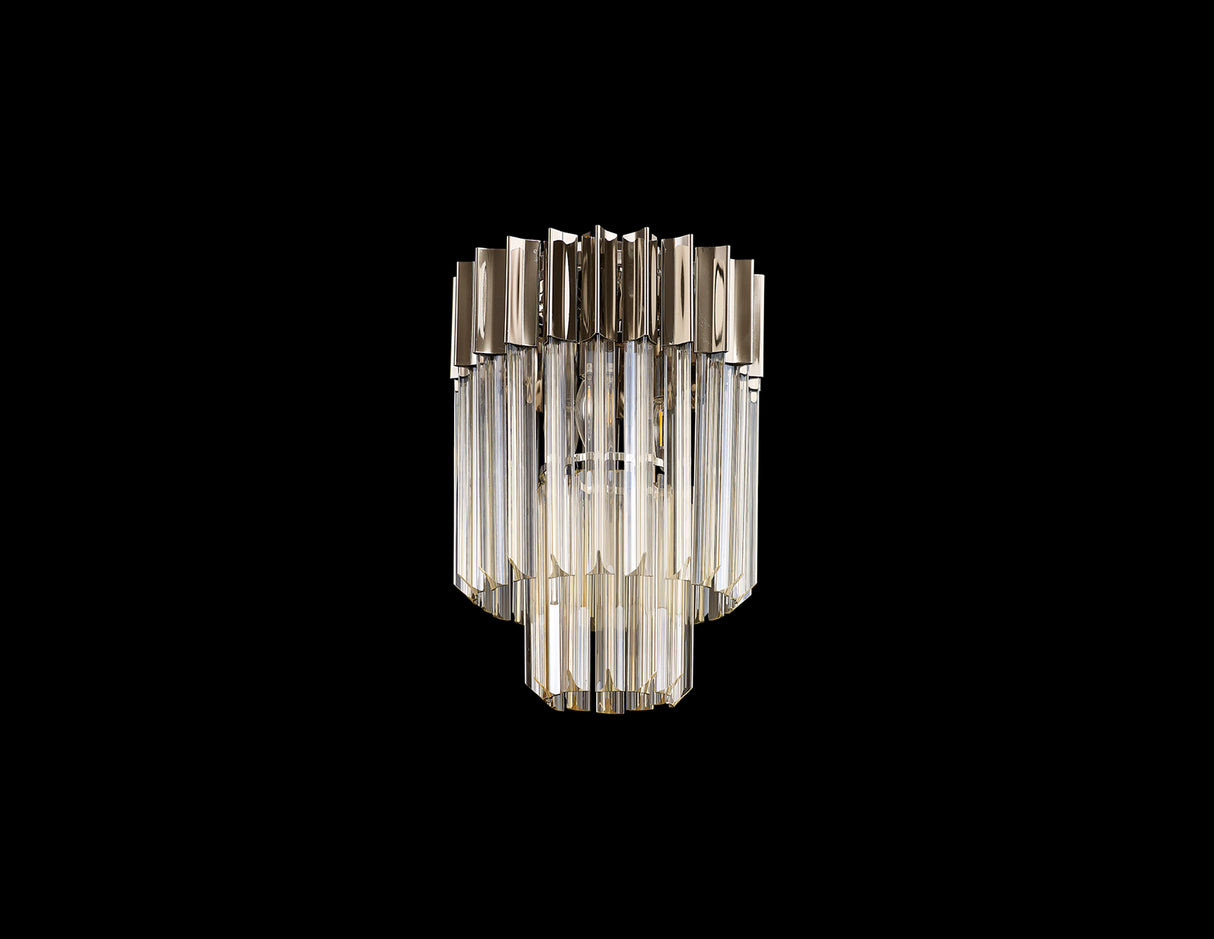 Longhorn 30cm Ceiling Round 3 Light E14, Polished Nickel / Cognac Sculpted Glass