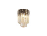 Longhorn 30cm Ceiling Round 3 Light E14, Polished Nickel / Cognac Sculpted Glass