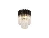 Longhorn 30cm Ceiling Round 3 Light E14, Matt Black / Clear Sculpted Glass