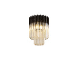 Longhorn 30cm Ceiling Round 3 Light E14, Matt Black / Cognac Sculpted Glass