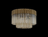 Longhorn 60cm Ceiling Round 7 Light E14, Brass / Cognac Sculpted Glass, Item Weight: 15.3kg