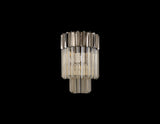 Longhorn 27.5 x H41cm Wall 3 Light E14, Polished Nickel / Cognac Sculpted Glass