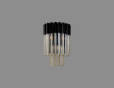 Longhorn 27.5 x H41cm Wall 3 Light E14, Matt Black / Cognac Sculpted Glass