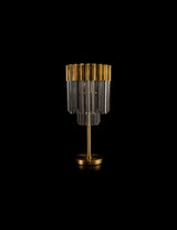 Longhorn 30 x H65cm Table Lamp 3 Light E14, Brass / Smoke Sculpted Glass