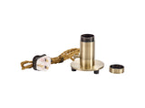 Robson Table Lamp 1 Light, Antique Brass With Golden Brown Braided Twisted Cable, E27 (Max 60W), Suitable For Shades & Cages