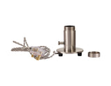 Robson Table Lamp 1 Light, Brushed Nickel With Silver Braided Twisted Cable, E27 (Max 60W), Suitable For Shades & Cages