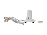 Robson Table Lamp 1 Light, White With White Braided Twisted Cable, E27 (Max 60W), Suitable For Shades & Cages