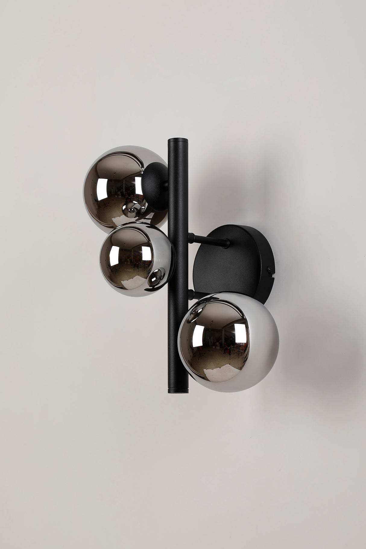 Ferguson Wall Lamp, 3 x G9, Satin Black, Chrome Plated Glass