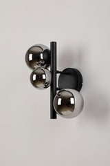 Ferguson Wall Lamp, 3 x G9, Satin Black, Chrome Plated Glass