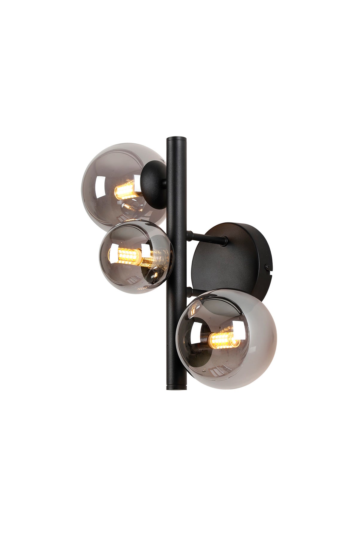 Ferguson Wall Lamp, 3 x G9, Satin Black, Smoke Plated Glass