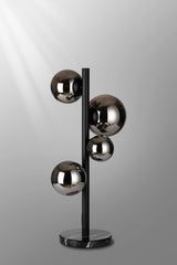 Ferguson Table Lamp, 4 x G9, Satin Black, Chrome Plated Glass