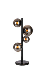 Ferguson Table Lamp, 4 x G9, Satin Black, Chrome Plated Glass