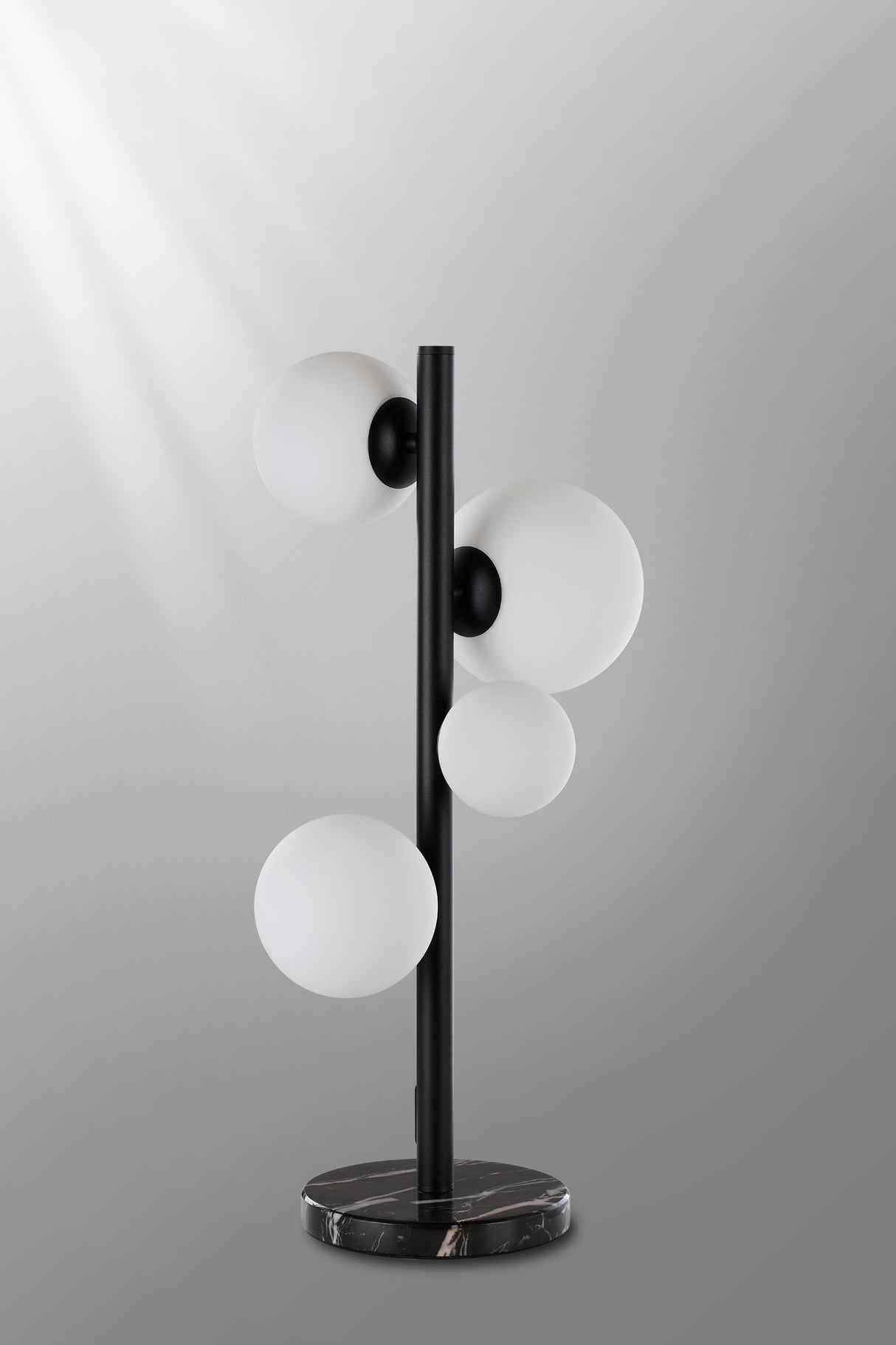 Ferguson Table Lamp, 4 x G9, Satin Black, Opal Glass
