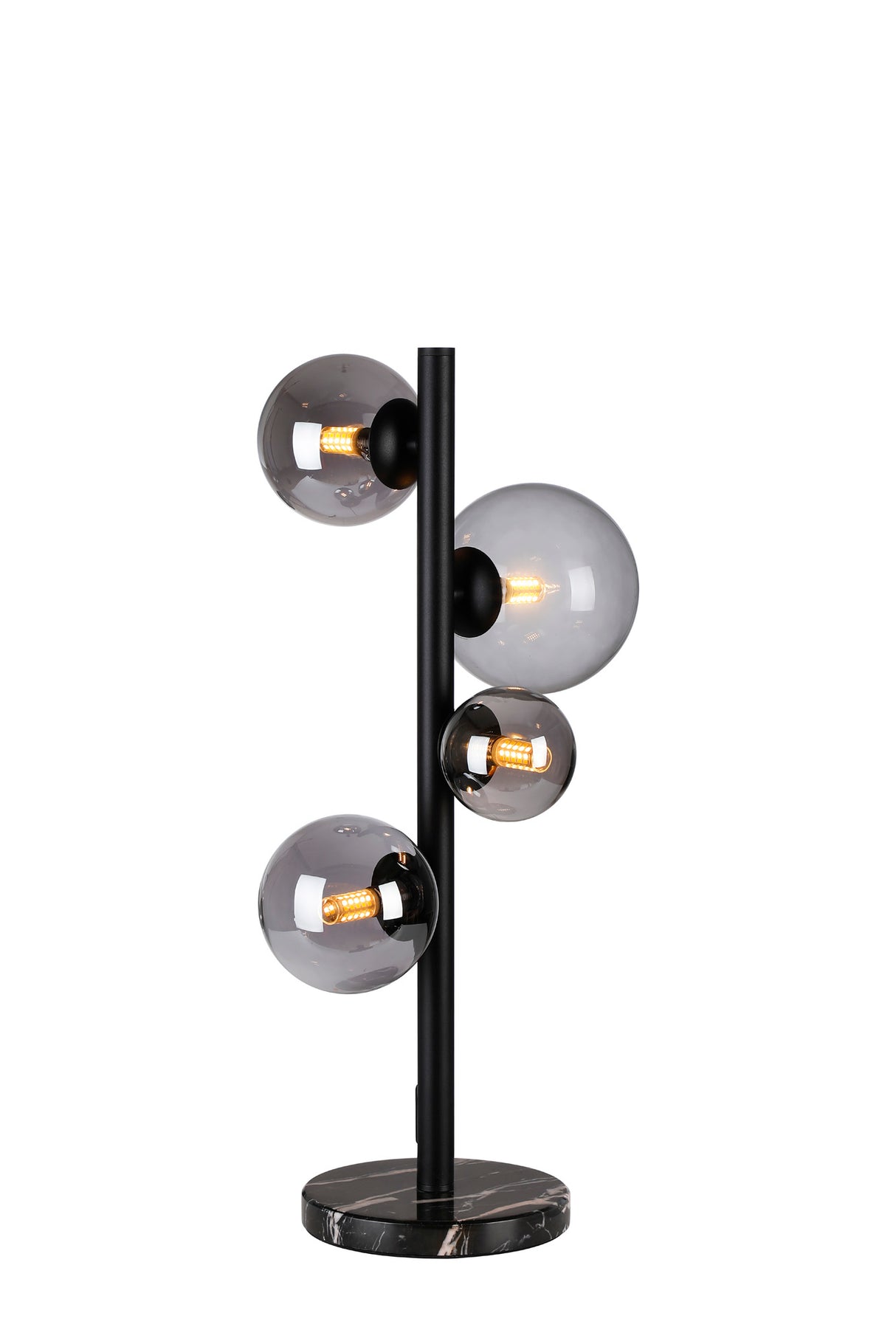 Ferguson Table Lamp, 4 x G9, Satin Black, Smoke Plated Glass