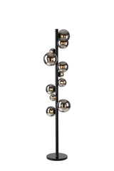 Ferguson Floor Lamp, 11 x G9, Satin Black, Chrome Plated Glass