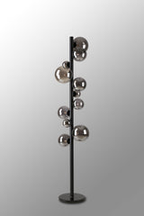 Ferguson Floor Lamp, 11 x G9, Satin Black, Smoke Plated Glass