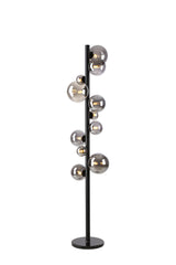 Ferguson Floor Lamp, 11 x G9, Satin Black, Smoke Plated Glass