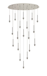 Lathen Polished Chrome 19 Light G9 Universal 2m Oval Multiple Pendant, Suitable For A Vast Selection Of Glass Shades