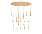 Lathen French Gold 19 Light G9 Universal 2m Oval Multiple Pendant, Suitable For A Vast Selection Of Glass Shades