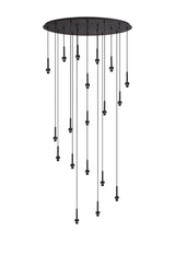 Lathen Satin Black 19 Light G9 Universal 2m Oval Multiple Pendant, Suitable For A Vast Selection Of Glass Shades
