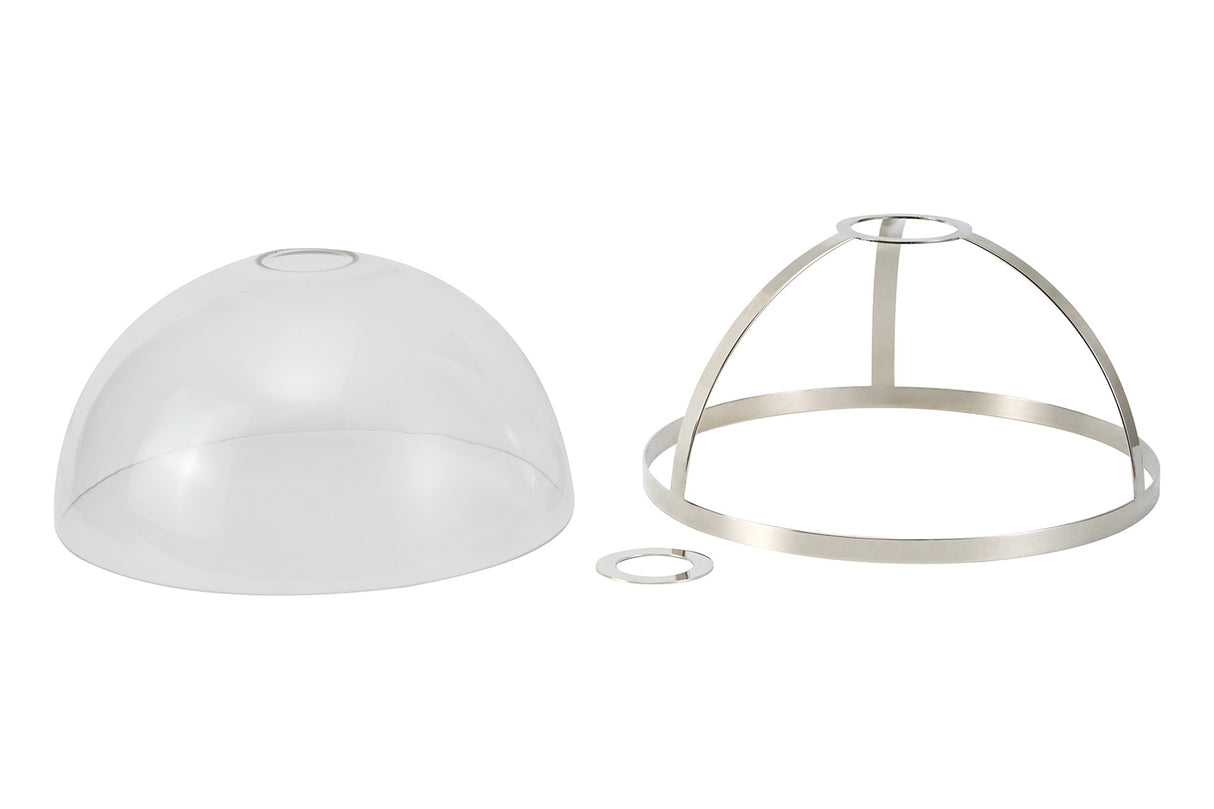 Munro Round 30cm Polished Nickel / Clear Glass Shade (E), With Metal Trim