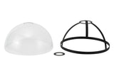 Munro Round 30cm Matt Black / Clear Glass Shade (E), With Metal Trim