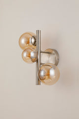 Ferguson Wall Lamp, 3 x G9, Satin Nickel, Amber Plated Glass