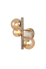 Ferguson Wall Lamp, 3 x G9, Satin Nickel, Amber Plated Glass