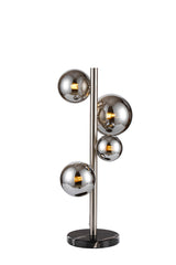 Ferguson Table Lamp, 4 x G9, Satin Nickel, Chrome Plated Glass