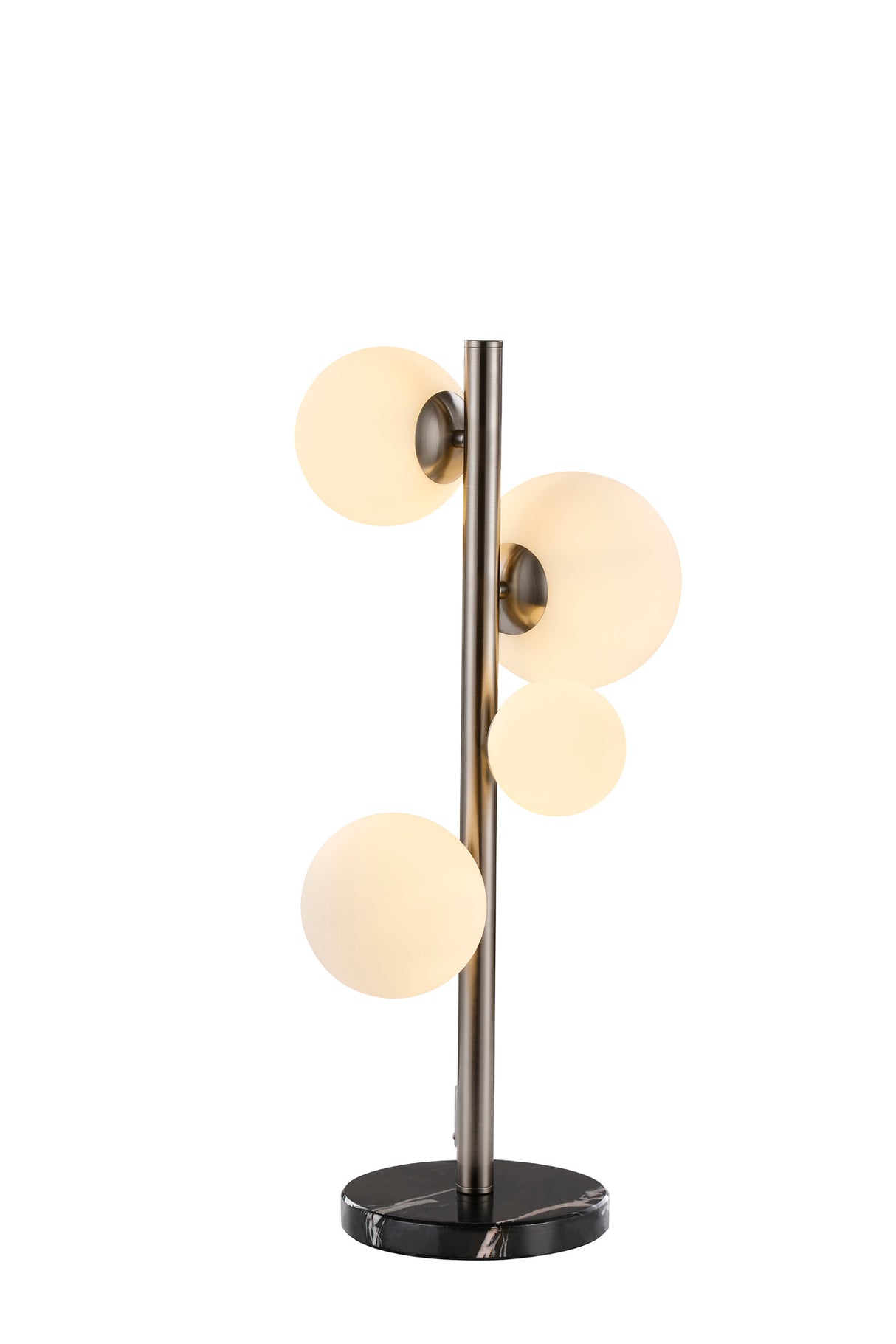 Ferguson Table Lamp, 4 x G9, Satin Nickel, Opal Glass