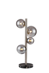 Ferguson Table Lamp, 4 x G9, Satin Nickel, Smoke Plated Glass