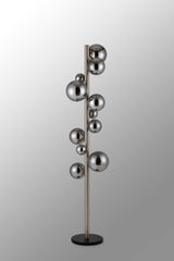 Ferguson Floor Lamp, 11 x G9, Satin Nickel, Chrome Plated Glass