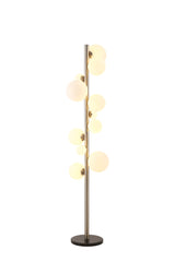 Ferguson Floor Lamp, 11 x G9, Satin Nickel, Opal Glass