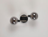 Gayle Wall Lamp, 2 Light G9, Graphite / Satin Nickel / Smoke Glass