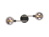 Gayle Wall Lamp, 2 Light G9, Graphite / Satin Nickel / Smoke Glass
