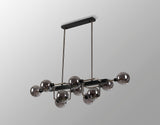 Gayle Fixed Pendant Ceiling, 10 Light G9, Graphite / Satin Nickel / Smoke Glass