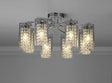 Prudhoe Semi Flush Light, 8 x E14, Polished Chrome/Crystal/Glass