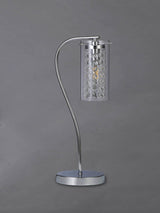 Prudhoe Table Lamp Switched, 1 x E14, Polished Chrome / Crystal / Glass