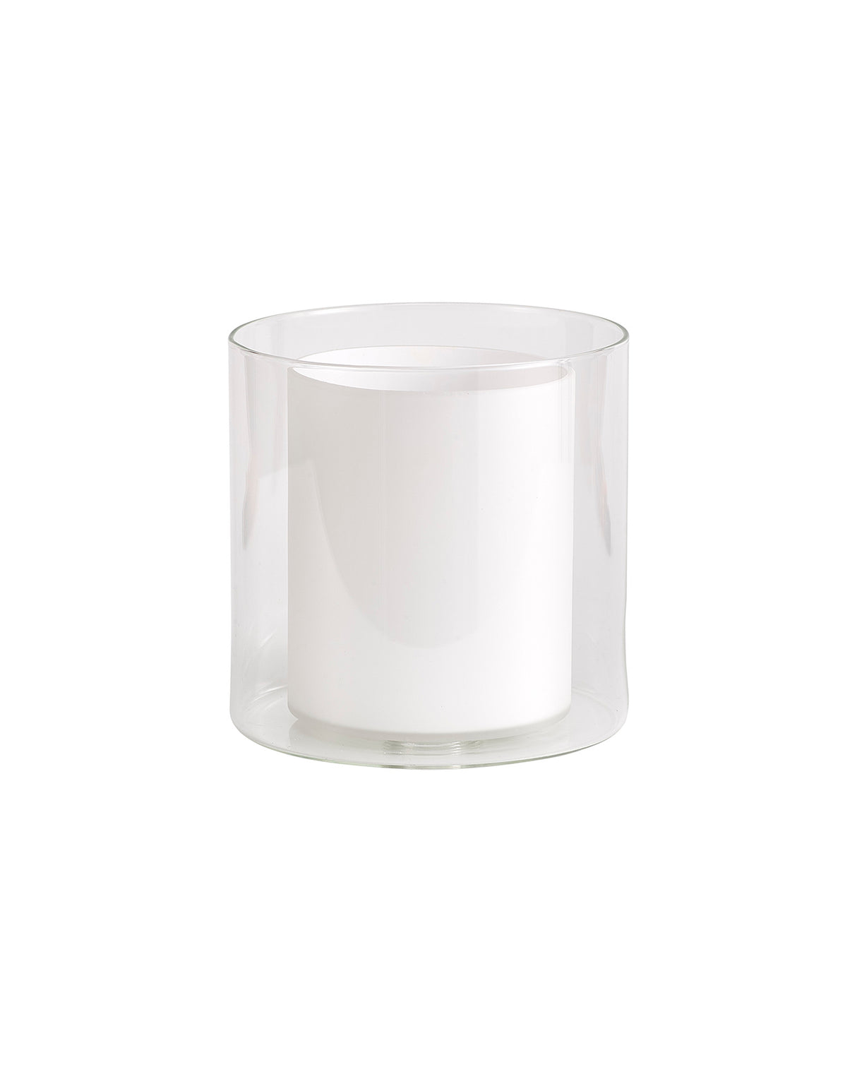 Lathen 140x140mm Medium Cylinder Clear Outer And Opal Inner (H) Glass Shade