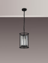 Buckley Pendant, 1 x E27, Satin Black / Clear