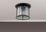 Buckley Ceiling, 3 x E27, Satin Black / Clear