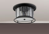 Buckley Ceiling, 4 x E27, Satin Black / Clear