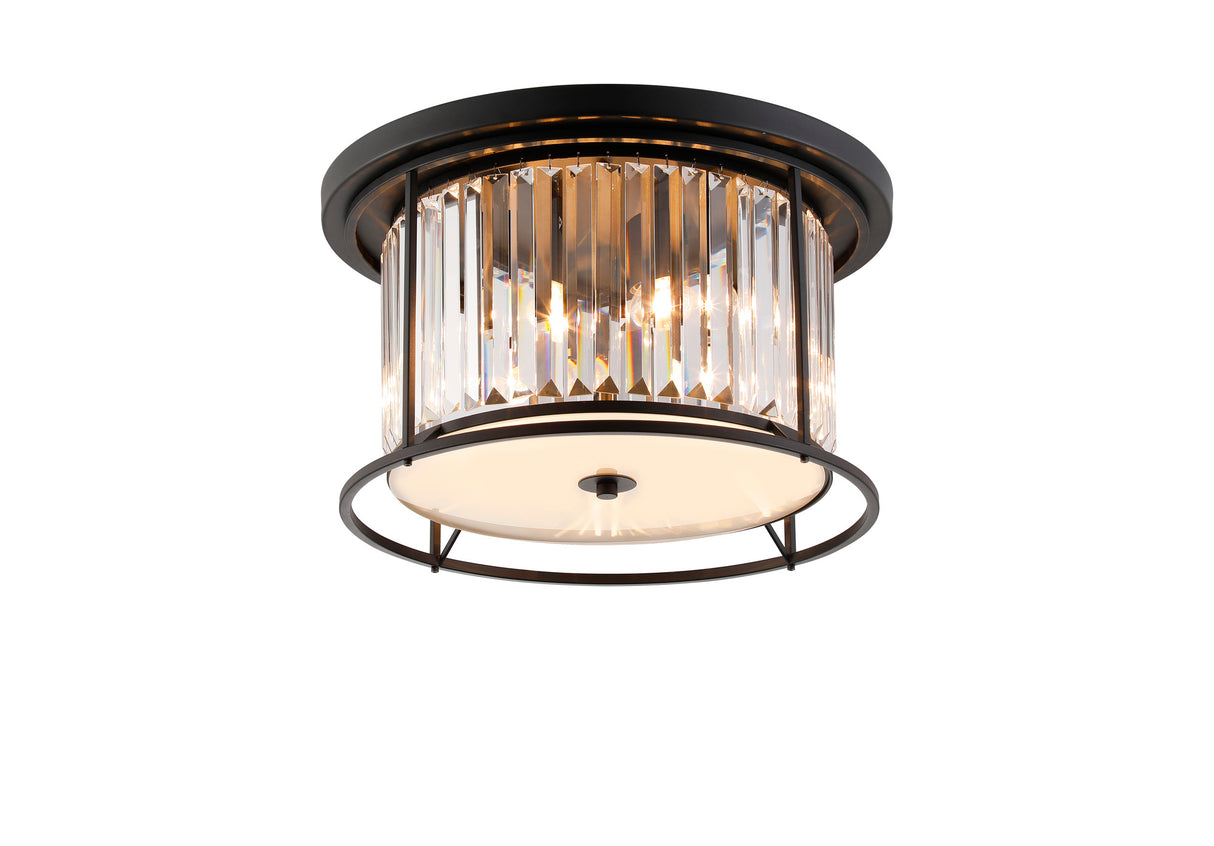 Buckley Ceiling, 4 x E27, Satin Black / Clear