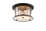 Buckley Ceiling, 4 x E27, Satin Black / Clear