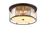 Buckley Ceiling, 6 x E27, Satin Black / Clear