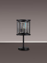 Buckley Table Lamp, 1 x E27, Satin Black / Clear