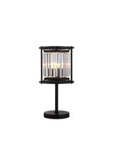 Buckley Table Lamp, 1 x E27, Satin Black / Clear