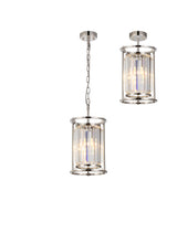 Buckley Pendant, 1 x E27, Polished Nickel / Clear